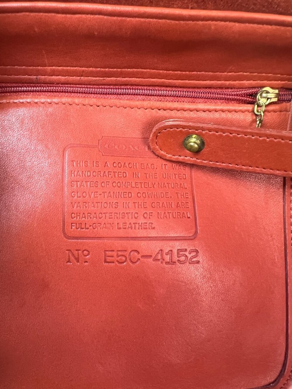 Rare Color Coral / Rust Coach Vintage Soho Bantam Leather Backpack 4152 - Picture 7 of 7